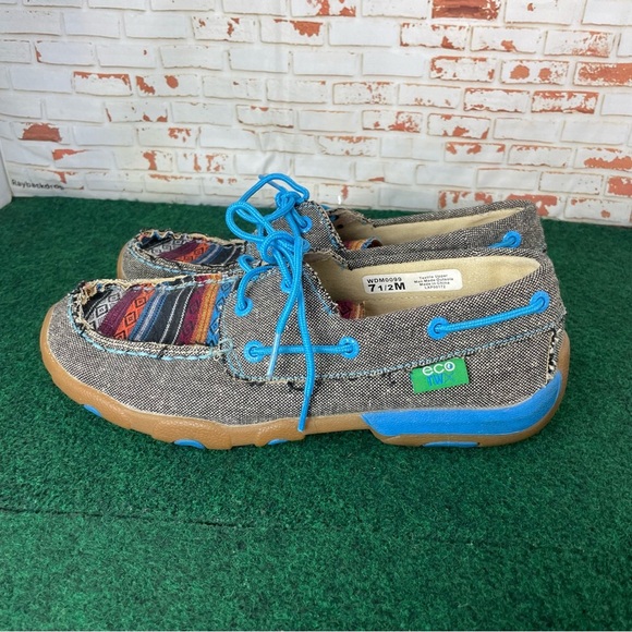 Twisted X Aztec Print Driving Moc Boat Shoes - Picture 7 of 11